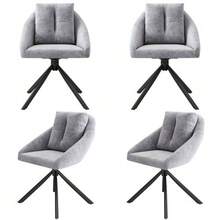 Modern Swivel Chair In Grey Velvet, Elegant And Comfortable, Made Of Breathable Velvet, With An Ergonomic Design. Set Of Four Chairs. - Grey - View 5