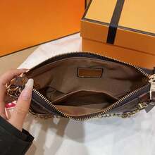 Bolso de hombro cruzado para mujer 2026, bolso versátil de cadena para el hombro individual tipo mahjong - Marrón - Ver 3