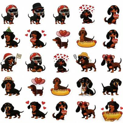 449 Pieces Of Brand New Cute Dachshund Stickers, Which Can Be Used As Cards, Or As Decorative Stickers For Various Items Such As Phone Cases, Envelopes, Cups, And Computers.