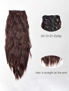 24 Inch/60cm 4pcs Water Wave Clip-In Hair Extensions, BB Type, Suitable For Women's Daily Wear - Multicolor - View 7