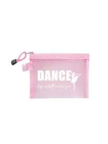 舞蹈主题网眼化妆包，红色气垫便携收纳袋，印有“Dance”字样和跳舞女孩图案，化妆包，护肤包，旅行必备，宿舍用品 - 彩色 - 查看 21