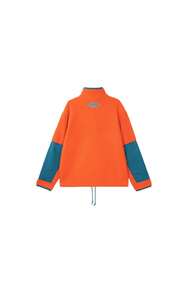 CNY Patchwork Loose Fit Sport Jacket With Stand Collar Coral-Orange Jackets Men - Multicolor - View 2