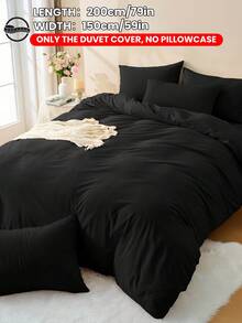 2/3件套纯色被套套装，床上用品，超柔软抗起球，亲肤透气，四季皆宜，可机洗，时尚卧室/婚礼装饰，多种尺寸可选，不含被芯和枕芯，家居必备，带拉链，卧室装饰，送父母/朋友的礼物，黑色 - 黑色 - 查看 31