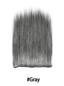 Human Hair Clip-In Extensions, Smooth Straight Double-Layer Hair Pieces, Natural Clip-In Full Head Extensions, #4P613 #Gray - Multicolor - View 4