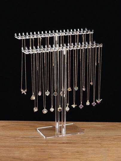 Acryl Schmuckständer, eleganter transparenter Halter für Ketten mit doppelten Haken, multifunktionaler Schmuckorganizer zum Aufbewahren von Ketten, Armbändern, Ohrringen, Ringen und Armreifen - ideal als Geschenk zu Feiertagen, Weihnachten, Thanksgiving, Neujahr und Valentinstag, um die Mode und Praktikabilität Ihrer Schmuckpräsentation zu verbessern, perfekt für Wohndekoration und besondere Anlässe, um Ihr Zubehör ordentlich und zugänglich zu halten, unverzichtbar für Modebewusste und Geschenkgeber.