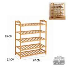 3/4/5 Tier Bamboo Shoe Rack / Entryway Breathable Storage Shelf / Multi-Function Wooden Display Rack - Multicolor - View 4