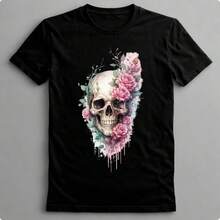 Suffix Skull T-Shirt Premium Shirt 100% Cotton Promotional Price Men's Women's Casual T-Shirt Streetwear - BLACK-EST 26 - 查看 1