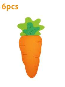 6pcs Easter Carrot Cutlery Holders, Carrot Tableware Set, Easter Gift, Easter Party Supplies - Multicolor - View 9