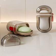 1pc High Quality Travel Soap Dish - With Drainage Cover - Premium Soap Box For Business Trip - Luxury Mini Soap Holder - 1pc - View 1