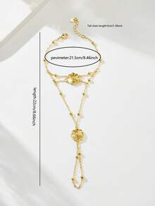 Mgyi 18K镀金时尚高端复古女士手链，适合尼日利亚、迪拜、中东、沙特阿拉伯新娘婚礼佩戴，日常佩戴，周年纪念礼物，万圣节礼物（送给朋友） - PSBL-032 - 查看 2