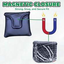 Spider Embroidered Square Mallet Type Magnetic Golf Club Head Cover, Ideal Golf Accessory For Golfers - Multicolor - View 2