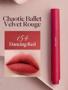 JOOCYEE Velvet Rouge Lip Tint Pen, Matte Velvety Ballerina Nude Lip Cream - #154 Dancing Red - 查看 1