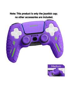 2pcs Silicone Anti-Slip Thumb Grip Caps, Fit For 5/ 4 Controller, Sweat-Proof Joystick Cover To Enhance FPS Accuracy, Spider/Football/Purple Pattern Options, Gamer Couples Gift - Multicolor - View 7
