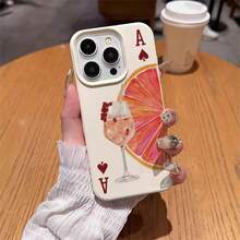 1pc TPU Material Red Heart Grapefruit Summer Cocktail Pattern Phone Case Compatible With IPhone 17 Pro Max/17/16 Pro Max/15/13/12/11, S20 FE/A15/S24/A55, Note 11/Note 12/Note 13 Pro, Full Coverage Anti-Drop Soft Shell Phone Protective Cover,International Version, Not The Domestic Version - White - View 4