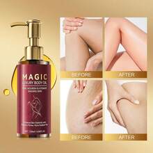 Magic Firming Body Oil & Anti Cellulite Massage Oils For Massage Therapy, Body Firming Oil For Crepe Skin, Cellulite Oils Skin Tightening & Stretch Marks Serum With Vitamin E, Men And Women - Shea Butter - View 9