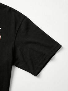 Men's Coastline Performance Letter Slogan Graphic T-Shirt, Casual Street Vintage Racing Motorcycle Pacific Coast California Style, Black - Black - View 5