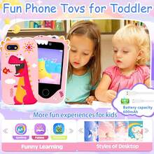 儿童智能玩具手机 - 适合 3-12 岁儿童的圣诞节生日礼物，带触摸屏、双摄像头、学习功能的儿童手机玩具，儿童 MP3 播放器 - 彩色 - 查看 6
