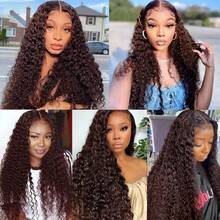 BINF Chocolate Brown Water Wave Bundles Human Hair Spring Flower Sea Check-In Color #4 Wet And Wavy Bundles Unprocessed Virgin Remy Brown Water Wave Bundle Mixed Length 1/3 Bundles Ocean Wave Bundle Early Spring Shopping Look Double Weft Hair Weave 100g - #4 Water Wave Bundles - 查看 11