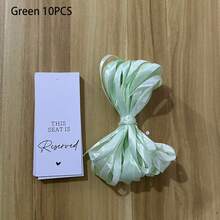 10/20pcs Wedding Chair Reservation Cards With Ribbons, Reserved Seat For Ceremony And Party Events, Perfect Party Supplies (Green/Beige Available) - Multicolor - View 9