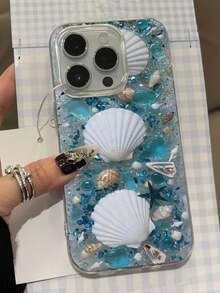 2026新款贝壳彩绘优雅羽毛雪纺软手机壳，兼容 17/17 Pro Max/15/16/16 Pro、彩绘15 Pro Max、P13、P14、P11、P12、XS、XR、7/8、P、7/8 GES2、A14、A15、S23 Ultra、A50、A12、A32、A52、A72、A51、A21S、A13、A14、S22 Ultra、S23、A33、A53、S20 FE - 彩色 - 查看 3