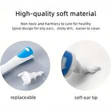 Ear Wax Remover Soft Silicone Cleaning Tool Earwax Removal With 16 Replacements Heads Easy To Remove, Ear Wax Removal Tool Reusable Earwax Removal Tool Care Soft Spiral Ears Cares Health Tools Cleaner - 1 - Xem 6