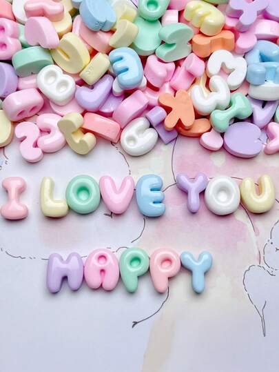 5pcs Random Cute Smooth Multi-Color 26 Alphabet Mixed Craft Resin Accessories, Can Be Combined With Model Clay To Create Your Own Designs, Freely Assemble Favorite Words, Suitable For Holiday Decorations, English Letter DIY Cream Gel Phone Case Hair Clips, Nail Art, Hair Accessories, Jewelry Making And DIY Crafts