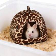 1 Stück bedrucktes Schaumstoff Leopard & Erdbeere Design Kleintier Bett, faltbar für Hamster, Kaninchen, geeignet für Innenbereich von Klein- und Mitteltieren, ganzjährig verwendbar - Verschiedenfarbig - Übersicht 7