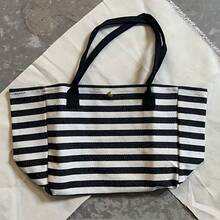 New Fashion Commuter Women's Bag, Large Capacity Striped Shoulder Tote Bag, Ladies' Large Capacity Handbag - Multicolor - View 4