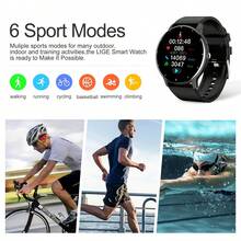 ESFOE Smartwatch, Fashionable Waterproof Strap, Heart Rate & Blood Pressure Monitoring, Sleep Tracking, Smart Voice Call, Weather Forecast, Multiple Sports Modes, Unisex Sports Watch - Black - View 6
