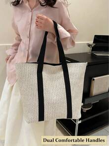 Mini Fashion Imitation Straw Handbag, Summer Vacation Beach Style Woven Bag Handheld And Crossbody Bag,Lightweight Casual Minimalist Straw Woven Bag, Perfect For Holiday Shopping And Gifting, Elegant Ladies Handbag,Women's And Girls' Bag, Wicker Bag, Holiday Essentials,Perfect For Travel, Vacation, Holiday & Beach, Travel Must Haves, Summer Straw Beach Bag For Women, Fashion Summer Vacation Bag, Beach Essentials Women Bags For Vacation & Holiday,Eye-Catching Beach Bag, Women's Summer Straw Beach Bag, Popular Women's Beach Bag, Fashionable Summer Vacation Bag, Essential Women's Beach Vacation Bag, Latest Vacation Bag[US Local Warehouse]The Best Gift Choice, Birthday Gift - Nhiều màu - Xem 5