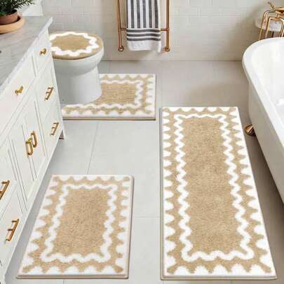 Flannel 1pc Pauwer Bathroom Rugs   Bath Mats Non Slip Bath Rugs Machine Washable Bathroom Floor Mats