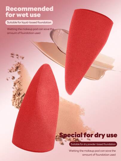 MAANGE 1pc Red Irregular Makeup Sponge Comfortable Washable Powder Puff At Home Or On-The-Go Beauty Blend Accessories For Women For Daily Use