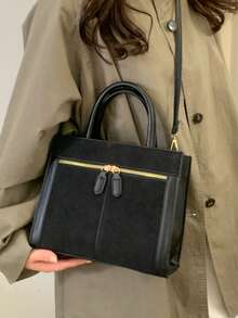 Fashionable And Exquisite Rectangular Bag, 2026 New Model, Women's Style, High-End And Stylish, Versatile And Classic, Retro Style Crossbody Bag - Black - View 5