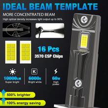 TOAUTO 2 piezas Bombillas LED H1 de 60W y 10000LM, súper brillantes, para faros de coche de 6000K, enchufables y de tamaño mini para antiniebla - A - Ver 2
