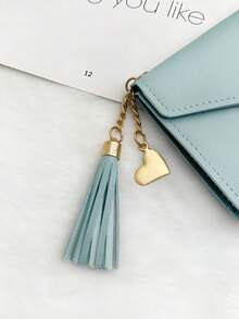 Tassel Pendant Decor Wallet Trifold Slim Card Holder Wallet With 1 ID Window 6 Slots 1 Cash Grid Card Holder Multi-Function Wallet Women Short Wallet Fold Coin Purse Purse Flap Card Case Envelope Bag For Travel Vacation Outdoor Travel Essentials - A - View 12