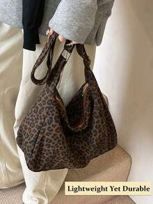 Fashion Leopard Print Tote Bag For Women, Large Capacity Shoulder Bag With Adjustable Crossbody Strap, Vintage Animal Pattern Purse For Travel, College, Work & Daily Commute,Sports, Outdoor Activities, When College Students Start School And Return To School,Suitable For Middle/High School Students, College Students, And Adults For School, Work, Travel And Leisure,Roomy Tote Holds Phone, Books, Umbrella, Wallet & Essentials In Retro Style,The Best Gift Choice, Birthday Gift, Valentine's Day[US Local Warehouse] - 彩色 - 查看 6