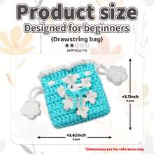 1pc DIY Crochet Material Kit For Handmade Coin Purse & Earphone Case(Accessories In Random Color) - Snow - View 3