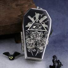 1pc God's Eye Design Ashtray, Available In Gold, Red, Yellow, Red, Gray, Blue Eye Colors, Keychain Design For Easy Carrying, Punk Coffin Shaped Ashtray - Eye Of God - View 6
