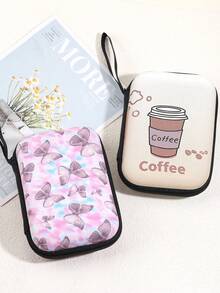Flower Love Bow Computer Peripheral Cable U Disk SD Card Hard Disk Mouse Data Cable Adapter Bluetooth Earphones EVA Storage Bag - Multicolor - View 5