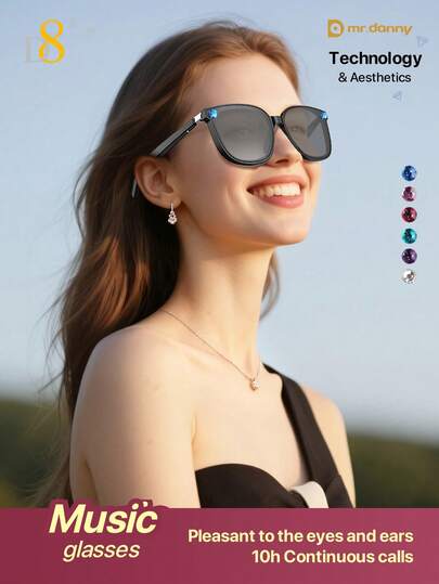  D8 Hand-Applied Diamonds Smart Wireless Glasses,(Music&Call) For Smart Devices ,For Men&Women,Connect Mobile Phones & Tablets,When You Cycling,Play Gaming,Enjoy Music Or Call, Holiday Gift Valentine's Day Gift Christmas Gifts