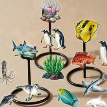 56 piezas Nuevas pegatinas realistas de animales marinos - Calcomanías de peces de PET transparente de alta calidad para manualidades creativas - 56 piezas - Ver 10