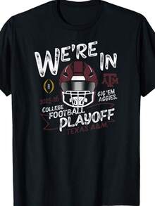 Texas A&M Aggies CFP College Football Playoff 2025-26  T-Shirt - màu đen - Xem 1