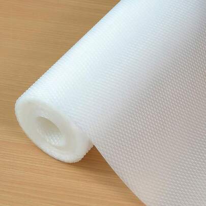 1 Roll Transparent Diamond Texture Lining For Kitchen Cabinet Drawers, Easy To Cut, Suitable For Refrigerator, Cabinet, Vanity And Kitchen Shelves, Plastic Material, Fresh And Healing, Waterproof And Oil-Proof, Wipe Off Oil Stains Easily, No More Worries About Dirty Kitchen Countertops!