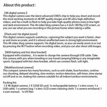 Cámara STUOGYUM 4K, 48MP, Zoom digital 16X, Pantalla de 3" giratoria 180°, Estabilización de imagen, Flash incorporado, Incluye filtro UV, Tarjeta de memoria de 32GB y 1 batería, Ideal para vlogging, transmisión en vivo y principiantes en fotografía - Cámara + 1 batería + tarjeta de memoria 32G - Ver 12