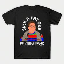 DEREK Zieh einen Dicken ab T-Shirt, DEREK T-Shirt, 100% Baumwolle Kurzarm Lässig T-Shirt Unisex Lässig Fun-Shirt Geschenk für Fans Zieh einen Dicken ab T-Shirt von Raywolf - Schwarz - Übersicht 1