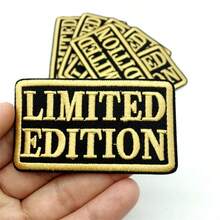 7pcs LIMITED EDITION Golden Letter Embroidery Iron On Patches, Inspirational Phrases Iron On Patches For Clothes, Hats, Jeans, Backpacks, Etc - B - View 4