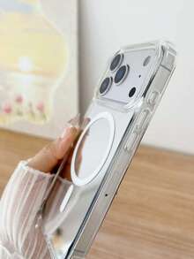 适用于 17 Pro Max 的手机壳，内置化妆镜、磁吸充电、腕带，防震保护套 - 彩色 - 查看 4