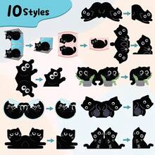 5/10pcs Cute Black Cat Magnetic Bookmarks, Gift For Women Book Lovers - Cat - View 4