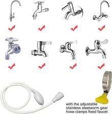 Portable Sink Faucet Shower Head, Multi-Function Rubber Hose Shower Head, Easy To Install, Versatile Sink Shower Head Accessory, Suitable For Bathroom Sink And Garden Hose Connection, For Shampooing, Pet Bathing, RV Bathroom And Home Use - 1.5-meter Extended Shower Head and Metal Adjustment Buckle - View 7