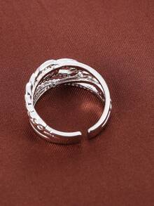 1 Piece Niche Design Shiny Multi-Layer Ring, Luxury Delicate Open Ring, Influencer Same Style Commuting Finger Jewelry - Ring - View 5